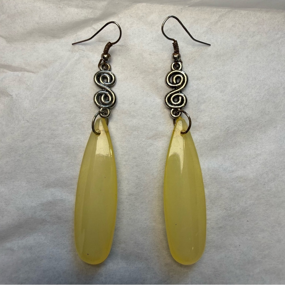 Yellow Drop Dangle Sterling Silver Earring